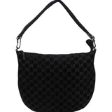 Gucci Monogram Suede GG Hobo Shoulder Bag