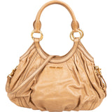 Miu Miu Beige Vitello Lux Leather Hobo Shoulder Bag