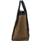 Céline Suede Tricolor Leather Luggage Handbag