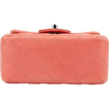 Chanel Quilted Lambskin Palladium Mini Rectangular Single Flap Crossbody Bag