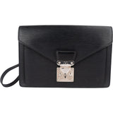 Louis Vuitton Noir Epi Leather Sellier Dragonne Pochette Clutch