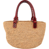 Balenciaga Raffia Panier Basket City Handbag