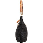 [🔄️B09 / F15] Gucci Monogram Black GG Canvas Bamboo Studded Hobo Handbag - vintageandkickz