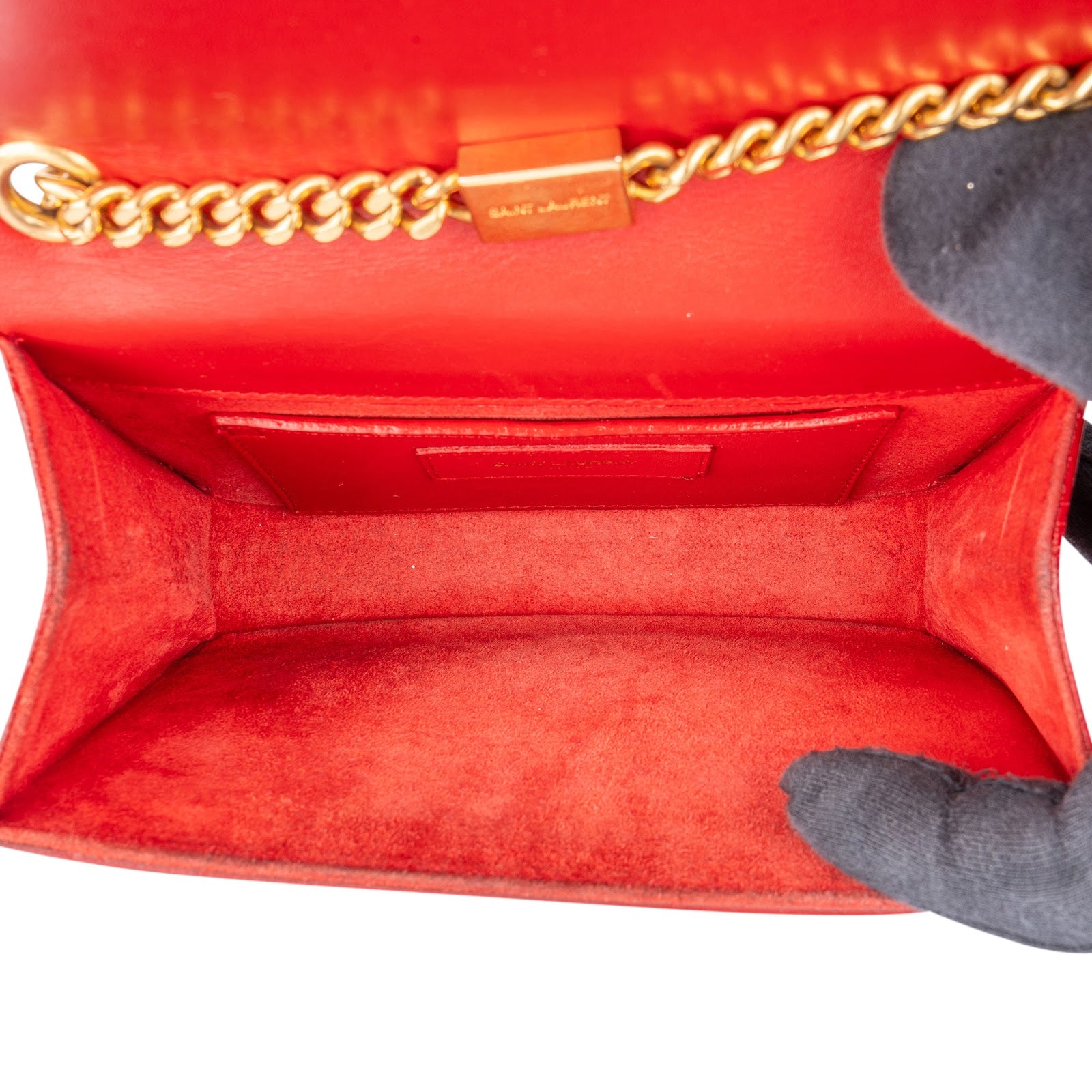 Saint Laurent Red Leather Kate Chain Crossbody Bag xx maße - vintageandkickz