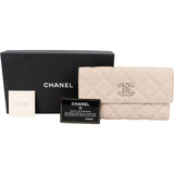 Chanel Quilted Stitched Lambskin Flap Wallet