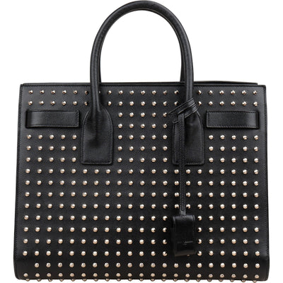 Saint Laurent Grained Leather Studded Sac de Jour Handbag