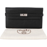 Hermès Noir Epsom Leather Kelly 20 Classic Wallet