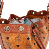 MCM Monogram Visetos Drawstring Bucket Crossbody Bag
