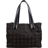 Chanel Dark Brown Monogram New Travel Line Small Tote Shoulder Bag