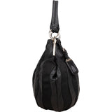 Prada Tessuto Leather Striped Gauffre Hobo Handbag