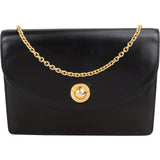 Celine Vintage Calfskin Box Circle Emblem Flap Crossbody Bag