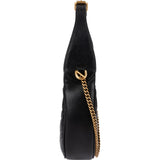 Gucci Matelassé Leather GG Marmont Half-Moon Mini Crossbody Shoulder Bag