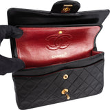 Chanel Quilted Lambskin 24K Gold Small Double Flap Crossbody Bag