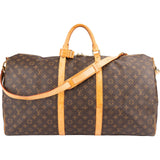 Louis Vuitton Monogram Canvas Keepall 60 Bandoulière Travel Bag