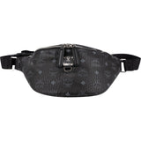 MCM Black Leather Visetos Stark Belt Crossbody Bag