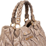 Miu Miu Vitello Lux Quilted Leather City Handbag