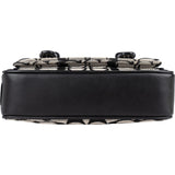 Coach Monogram Signature  Double Buckle Flap Mini Crossbody Bag