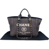 Chanel Denim Deauville Tote Shoulder Handbag