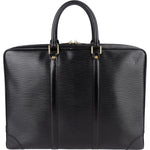 [🔄️B15 / F11] Louis Vuitton Noir Epi Leather Porte-Documents Voyage Handbag - vintageandkickz