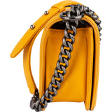 Chanel Yellow Quilted Lambskin Boy Single Flap Crossbody Bag