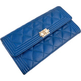 Chanel Quilted Caviar Leather Boy Flap Wallet