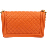 Chanel Quilted Lambskin Large Boy Single Crossbody Bag