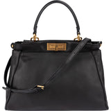 Fendi Black Calfskin Peekaboo Handbag