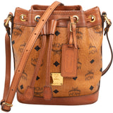 MCM Monogram Visetos Heritage Drawstring Bucket Crossbody Bag