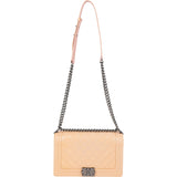 Chanel Quilted Patent Leather  Boy Single Flap Crossbody Bag