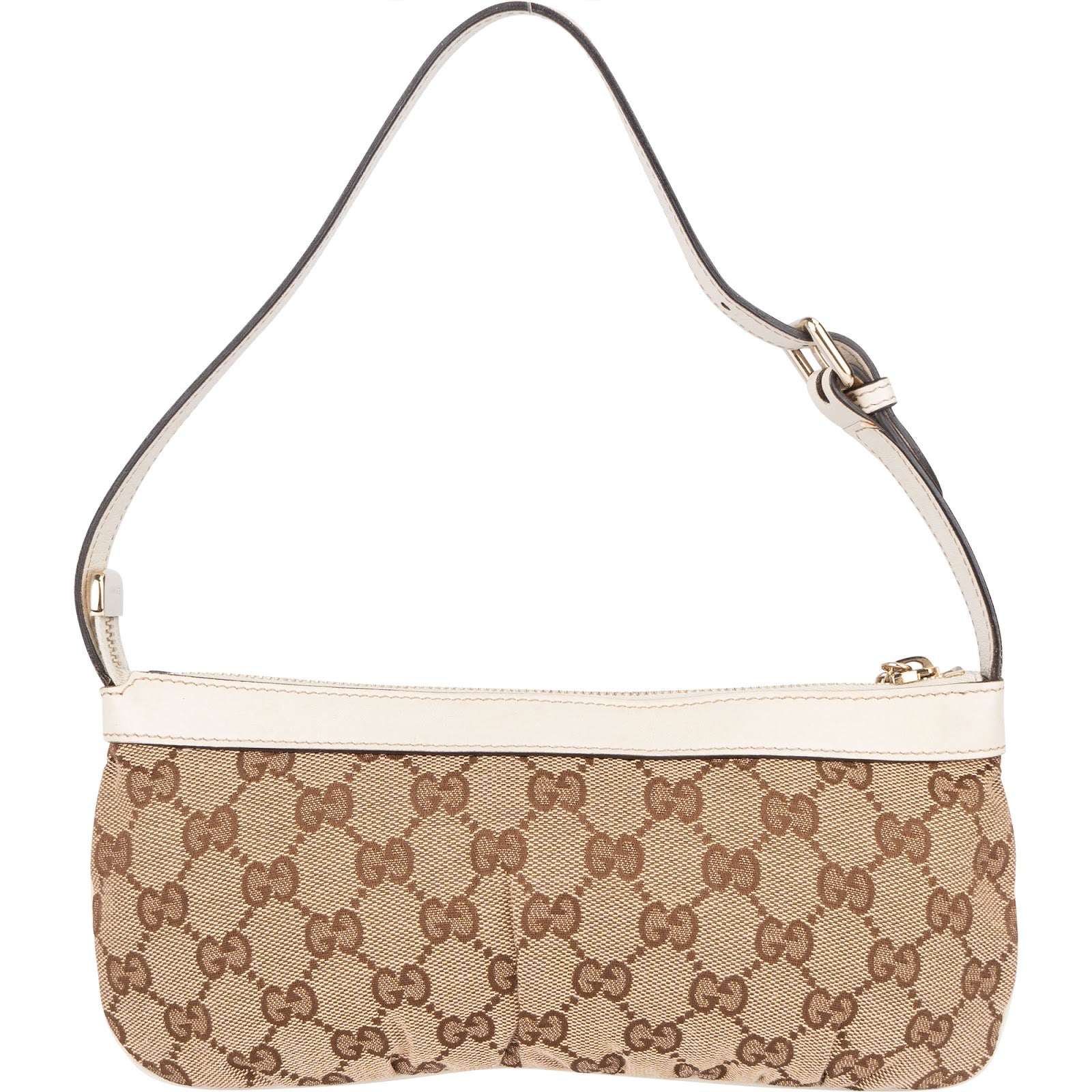 Gucci Monogram GG Canvas Charm Pochette Shoulder Bag - vintageandkickz