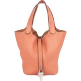 Hermès Crevette Rose Taurillon Clemence Picotin Lock 18 (PM) Handbag