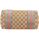 Gucci Monogram GG Canvas Patent Leather Web Small Tote Shoulder Bag