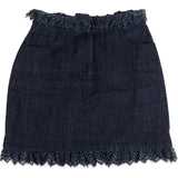 Chanel Navy Denim Skirt (XS / DE32)