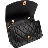 Chanel Quilted Lambskin 24K Gold Diana Single Flap Crossbody Bag