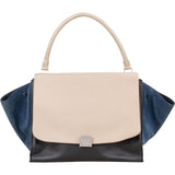 Céline Tricolor Leather and Suede Large Trapeze Handbag