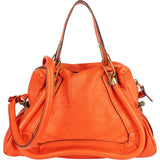 Chloé Orange Grained Leather Paraty Handbag