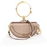 Chloé Metallic Grained Leather Nile Bracelet Minaudière Crossbody Handbag