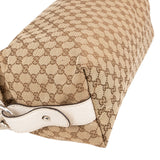 Gucci Monogram GG Heavy Braided Handle Bamboo Shoulder Bag