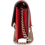 Gucci Pebbled Leather Interlocking GG Wallet On Chain Crossbody Bag