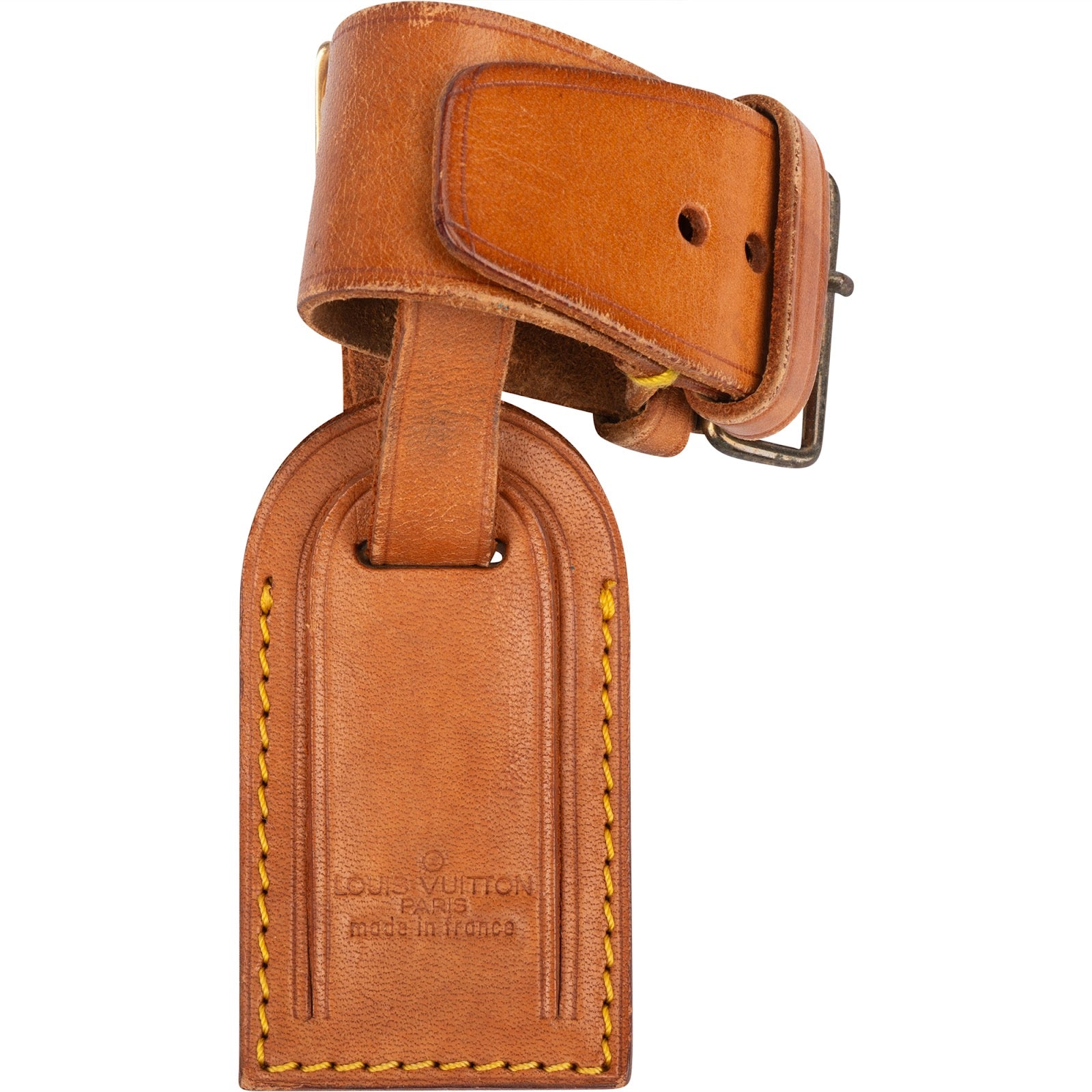 [🔄️B21 / F31] Louis Vuitton Vachetta Leather Luggage Tag - vintageandkickz