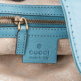Gucci Blue Leather Soft Stirrup Hobo Shoulder Bag