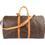 Louis Vuitton Monogram Canvas Keepall 55 Bandoulière Travel Bag
