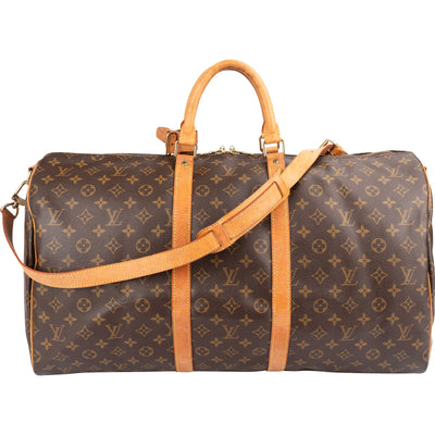 Louis Vuitton Monogram Canvas Keepall 55 Bandoulière Travel Bag