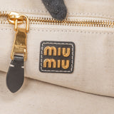Miu Miu Smooth Leather Stitched Emblem Tote Shoulder Bag