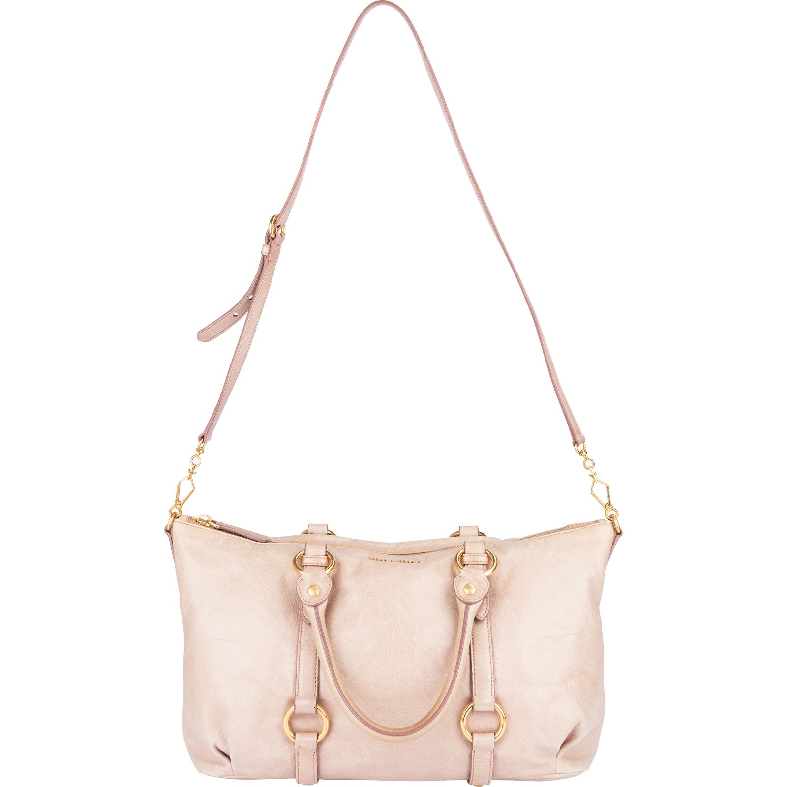 Miu Miu Vitello Lux Satchel City Handbag - vintageandkickz