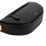 Burberry Black Brushed Leather Small Olympia Crossbody Bag