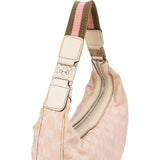 Gucci Monogram GG Canvas Pink Horsebit Web Shoulder Bag
