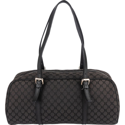 Celine Black Macadam Nylon Boston Shoulder Bag