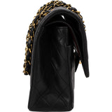 Chanel Quilted Lambskin Medium 24K Gold Double Flap Shoulder Bag