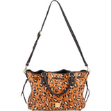 MCM Monogram Leopard Print Visetos Drawstring Tote Handbag